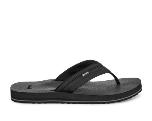 Sanuk Ziggy Water-Friendly - Sanuk Flip Flops Mens Black - Philippines QIGLWR261